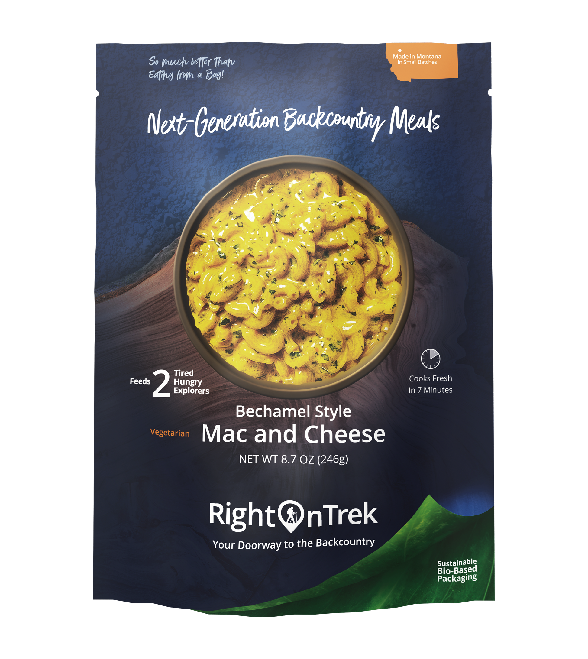 RightOnTrek bechamel style mac and cheese feeds 2 people