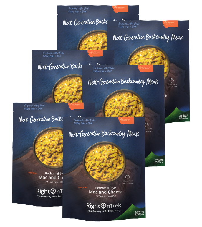 RightonTrek bechamel style mac and cheese backcountry meal bundle