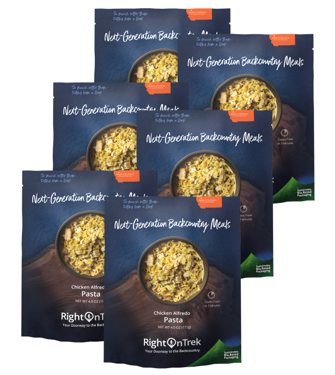RightonTrek chicken alfredo pasta backcountry meal bundle