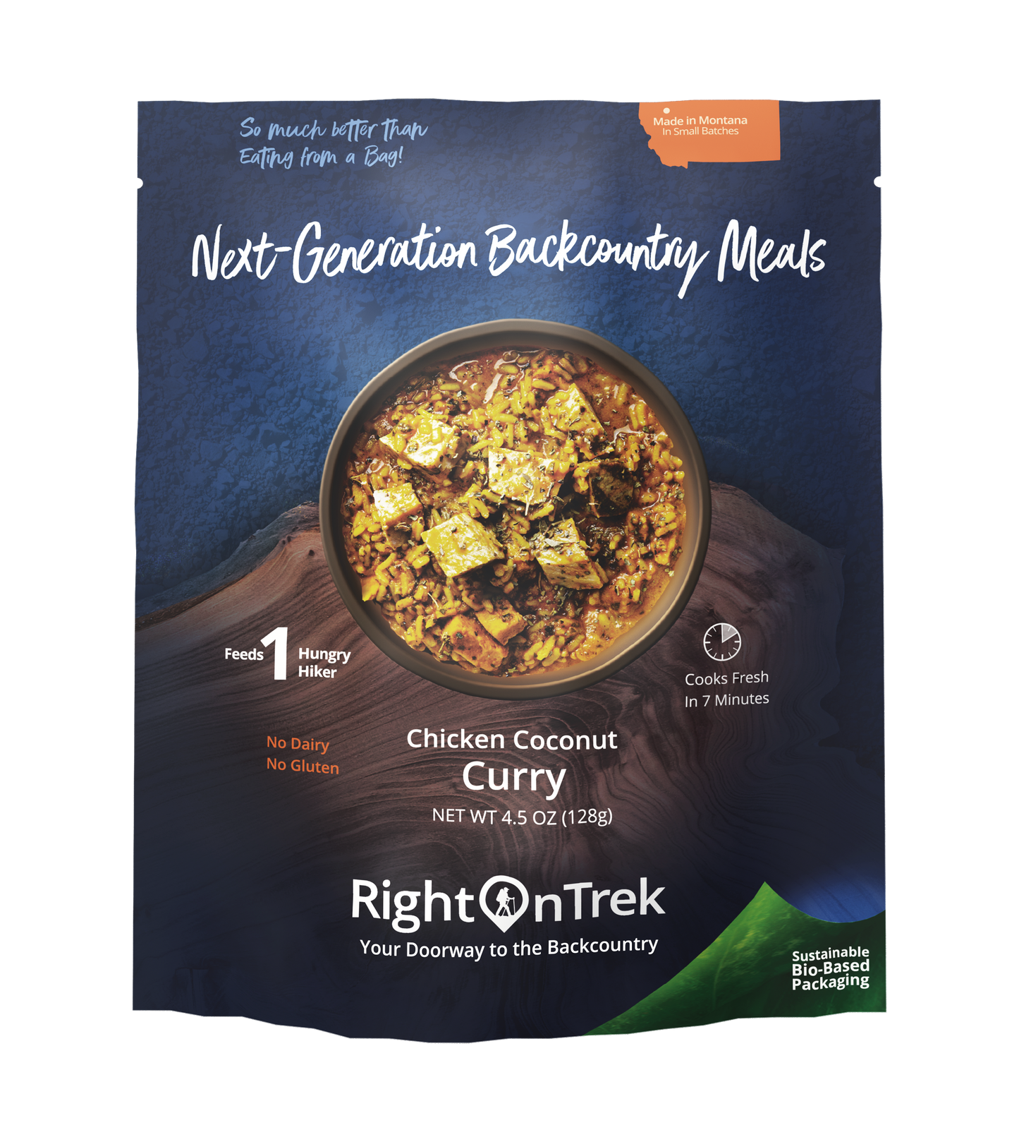 RightOnTrek chicken coconut curry feeds 1 person
