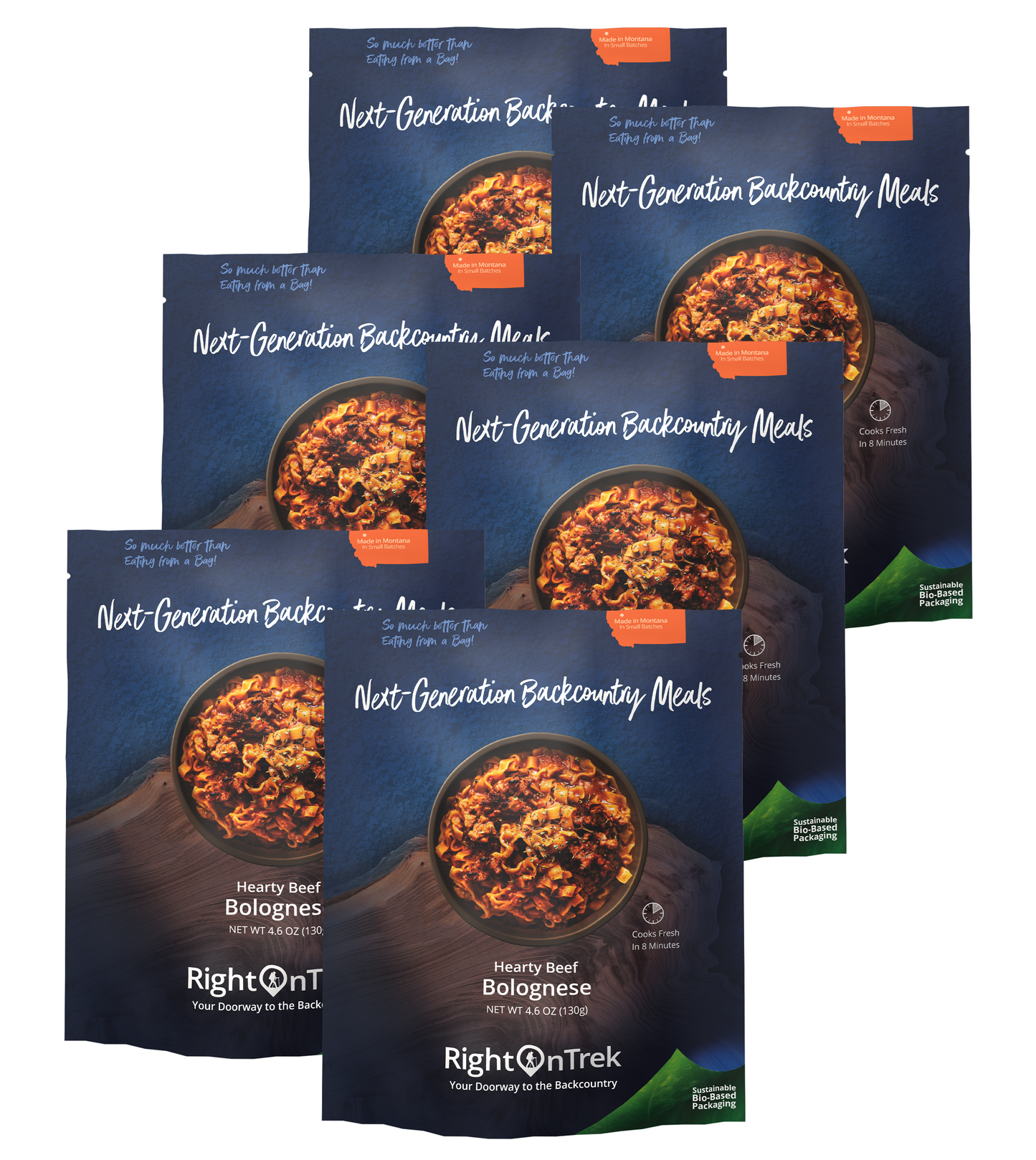 RightonTrek hearty beef bolognese backcountry meal bundle